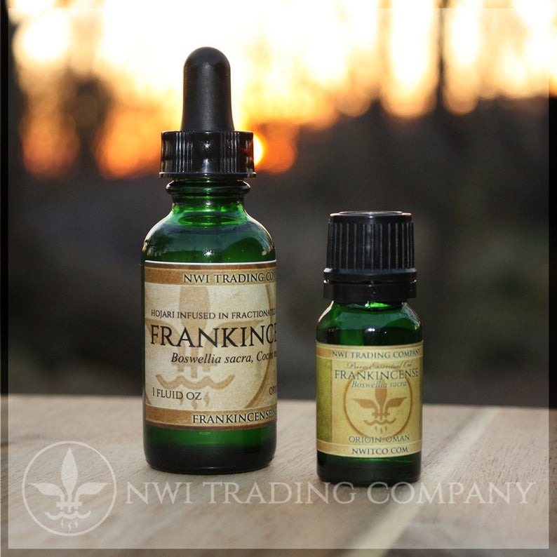 Frankincense and Myrrh Co-Distilled Essential Oil, and Infused Carrier Oil